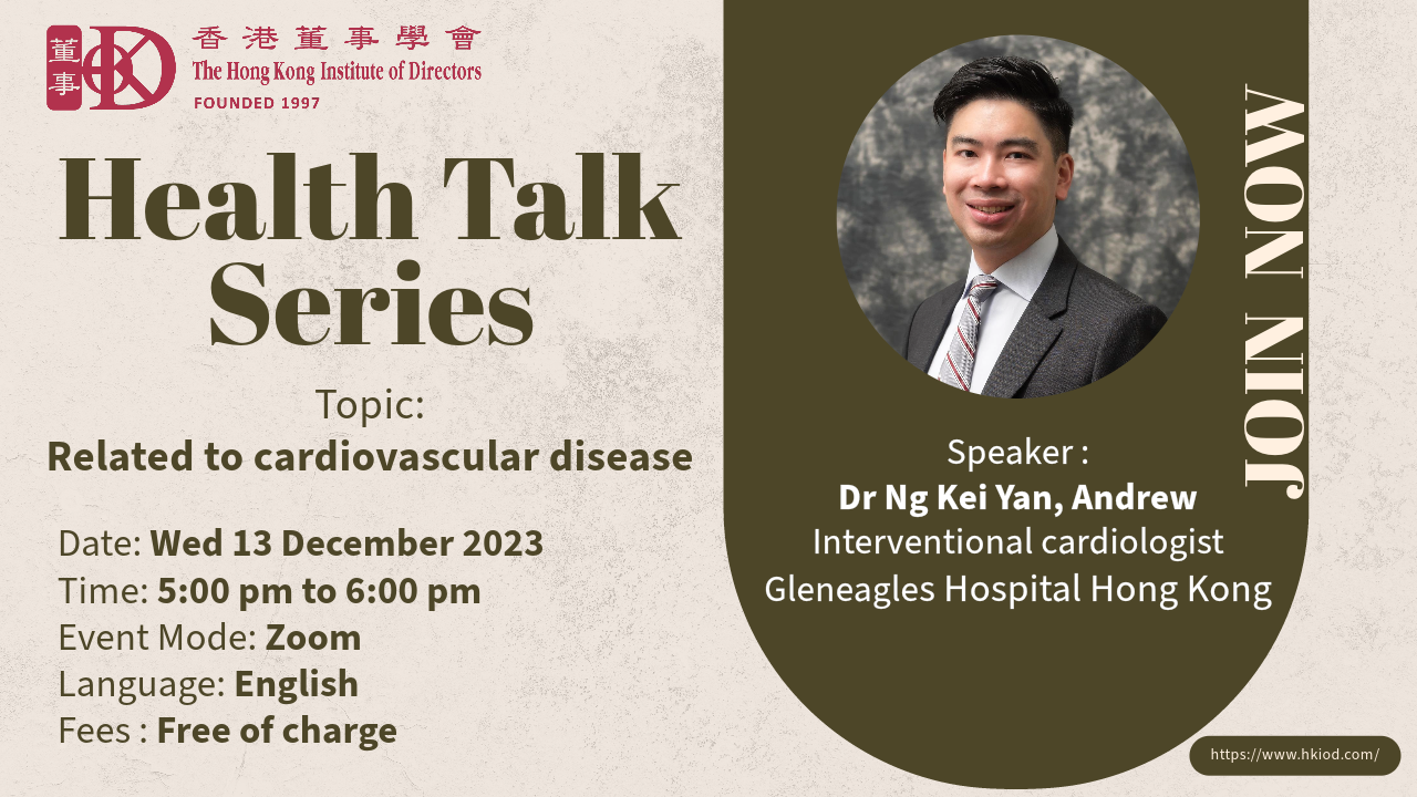 Connected to Share Health Talk Series by Dr Ng Kei Yan Andrew